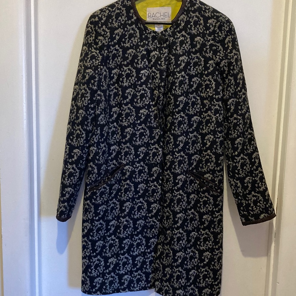 Rachel Roy Wool Blend Print Coat